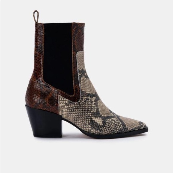 DOLCE VITA LEATHER SABERN BOOTIES - SNAKE PRINT - Picture 4 of 4